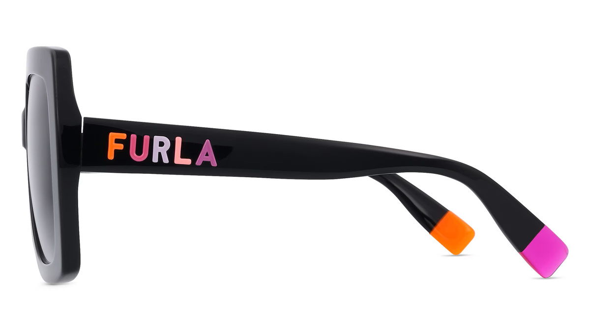 Furla FULSFU685 Sonnenbrille, Vollrand, Quadratisch, Kunststoff, Unisex, Schwarz, Grau - Bild 2
