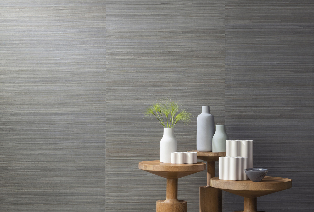 Omexco Tapete Seraya 44 SRA4402 in Grau mit Natur-Textur aus Vlies - Bild 1