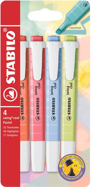 STABILO swing cool Textmarker Set in Pastellfarben mit 4 Stück - Bild 1