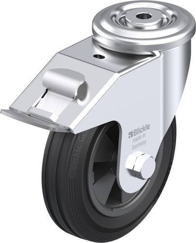 Blickle LER-VPP 150G-FI Lenkrolle mit Feststeller in Schwarz und Silber, Rad-Durchmesser: 15 cm, Tragfähigkeit: 135 kg - Bild 1