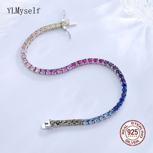 YLMyself Tennis Armband, 925 Silber, Zirkonia, Damen, 14-21 cm - Bild 1