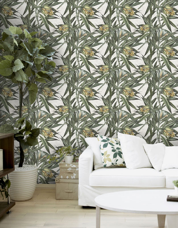 MINDTHEGAP Wandtapete Exotic Fruit II WP20098 Mural Botanical Floral in Grün und Multicolour - Bild 2