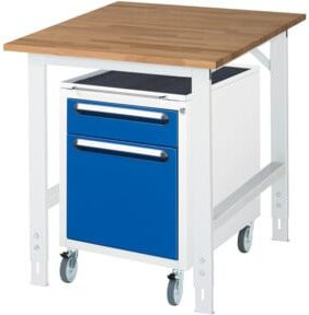 Rau Arbeitstisch Tom KM08 höhenverstellbar und rollbar, grau/mehrfarbig, B/T/H: 75 x 100 x 76-108 cm - Bild 1
