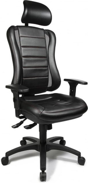 Topstar Profi Bürostuhl HEAD POINT RS mit Kopfstütze und Armlehnen in Schwarz aus Stoff - Bild 1