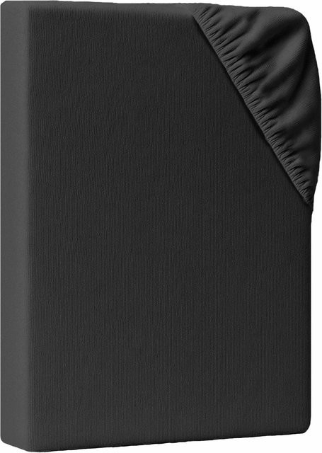AM Qualitätsmatratzen Premium Jersey Spannbettlaken aus Baumwolle für Boxspringbetten, Dunkelgrau, B: 110 cm, L: 200 cm - Bild 1