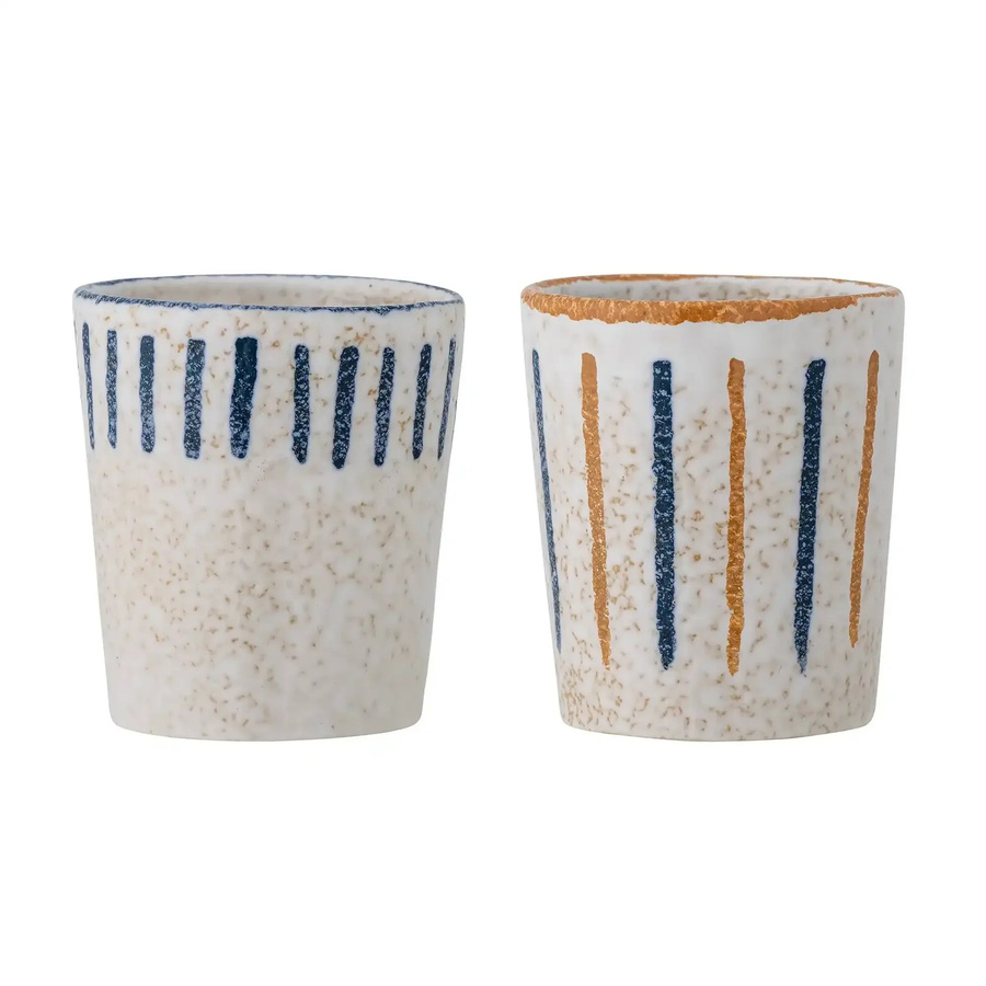 Bloomingville Becher aus Keramik in Blau Lobelia – 2er-Set - Bild 1