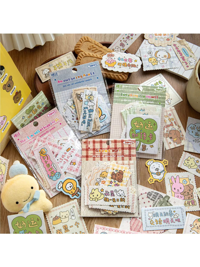 Zuckergedicht Spezialitäten-Aufkleberpaket aus Papier in Mehrfarbig mit Cartoon-Motiven aus der Segen-Serie - Bild 4
