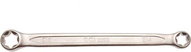 BGS Doppel-Ringschlüssel mit E-Profil in Silber aus Chrom-Vanadium, SW E14 x E18, Artikelnummer 2262 - Bild 1