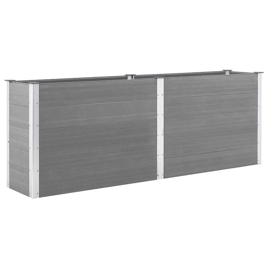 Furnicato Garten Hochbeet aus WPC und Stahl in Grau, B/T/H: 250 x 50 x 91 cm - Bild 2