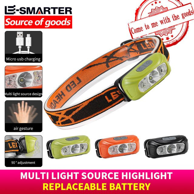 ESMARTER Tragbare Mini-Sensor LED Taschenlampe mit USB-Ladefunktion und Bewegungssensor für Camping und Angeln in Cool White - Bild 1