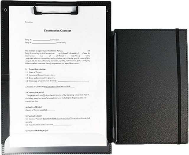 Faltbares Klemmbrett von Yiran Furniture für Pflegekräfte und Ärzte, 2-lagiger Aktenhalter in Schwarz - Bild 1