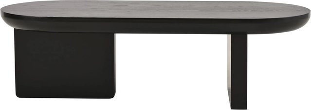 Merax Couchtisch Oval in Schwarz aus MDF mit modernem Design, Breite: 119,7 cm, Tiefe: 49,8 cm, Höhe: 35,5 cm - Bild 1