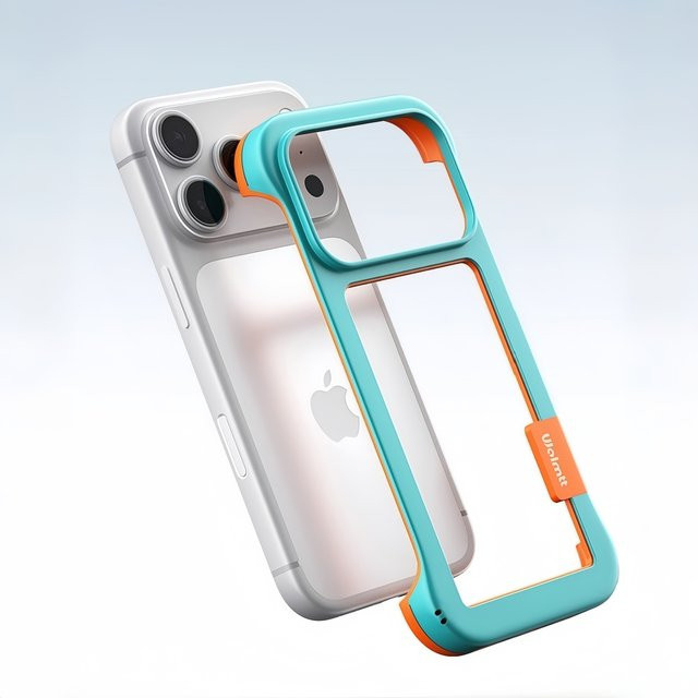 BeisFun Randlose Rahmen-Handyhülle für iPhone 17, 16, 15, 14, 13, 12, 11 Pro Max Plus Mini in Schwarz mit Kontrastfarben und weicher Stoßstangenabdeckung - Bild 1