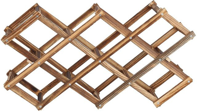 GoolRC Weinschrank aus Holz faltbar in Braun mit Platz für 10 Weinflaschen - Bild 1