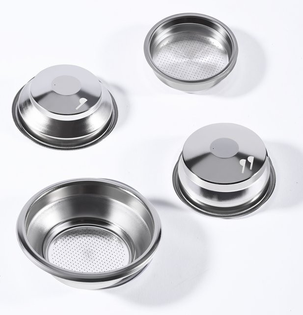 Kacacao Druckbeaufschlagter 1-Loch Kaffeefilterkorb aus Edelstahl in Silber, Durchmesser: 58 mm, passend für Espresso-Siebträger - Bild 1