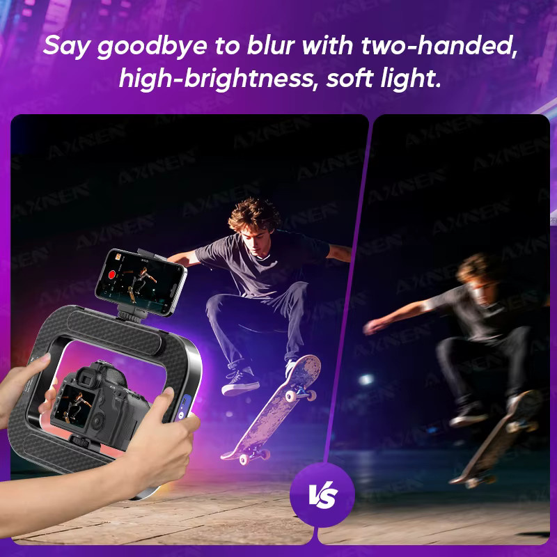 Axnen Ring-LED-Licht wiederaufladbar und tragbar für Smartphone-Fotografie und Live-Übertragungen - Bild 3
