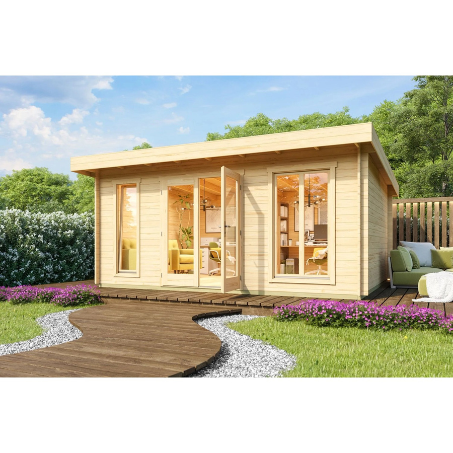 Lasita Maja Gartenhaus Dorset in Natur/Unbehandelt, B/H/T: 540 x 239,4 x 460 cm - Bild 2