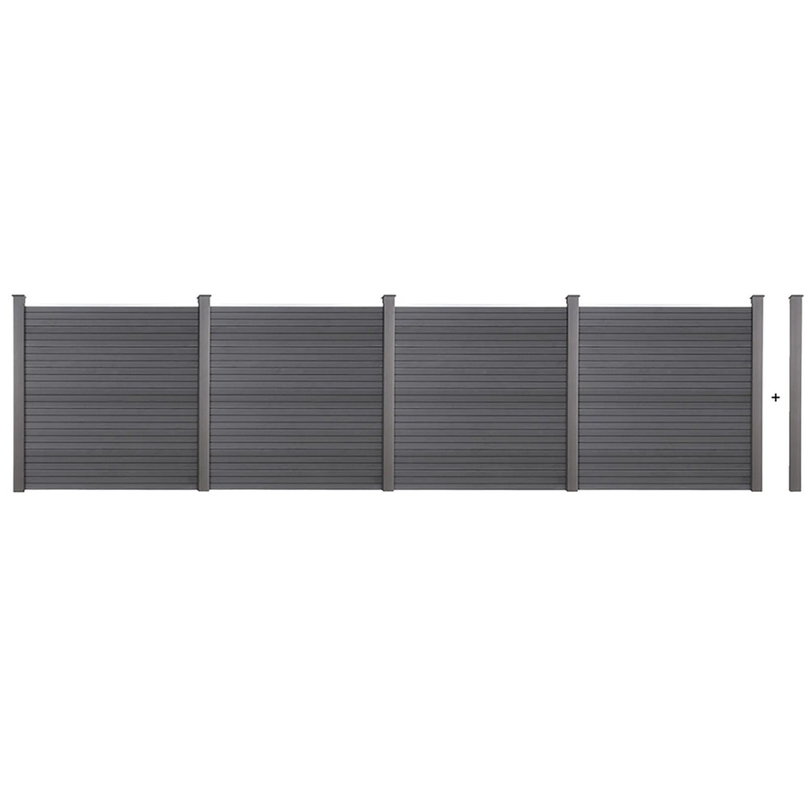 Home Deluxe WPC Sichtschutzzaun Callado Anthrazit, 4 Elemente, Höhe: 185 cm, Breite: 714 cm - Bild 3