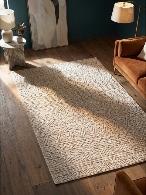 Flachgewebe-Teppich Kadima Design Ethno in Beige mit Streifen-Design B/T: 200 x 290 cm - Bild 1