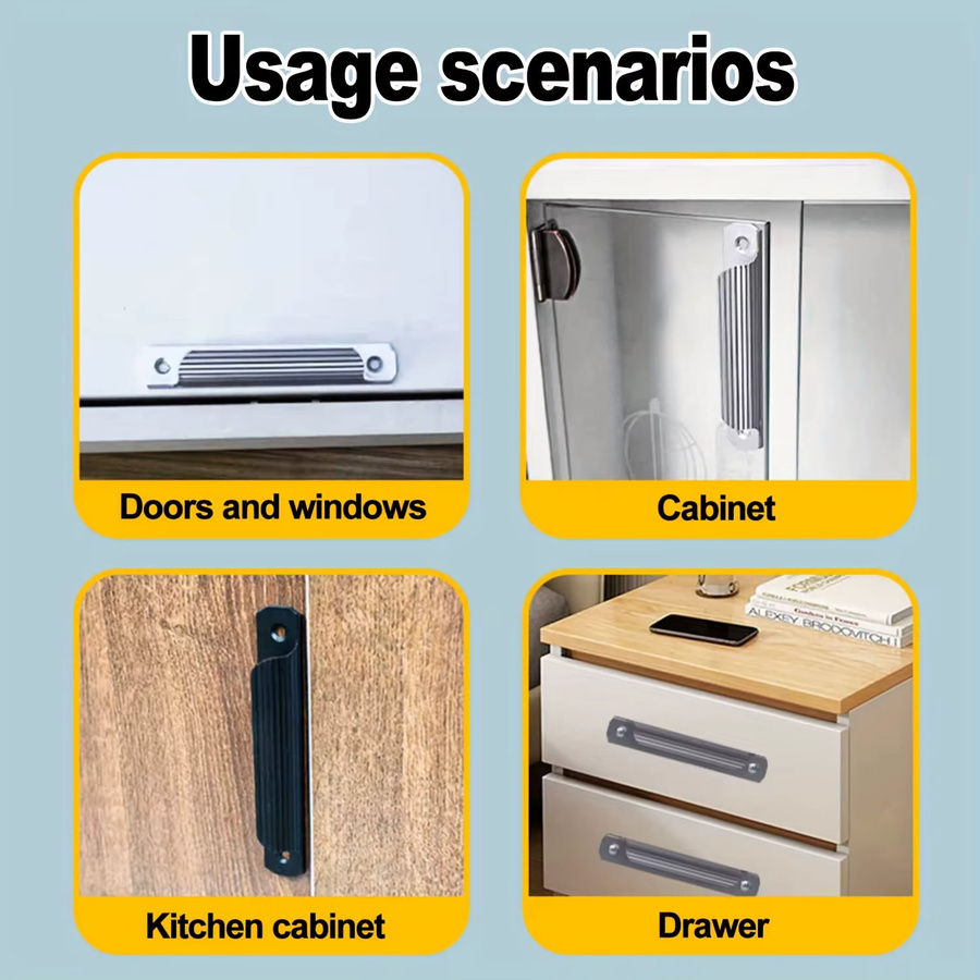 2 Stück Fenstergriff aus Aluminiumlegierung in Gold und Schwarz für Schrank, Schublade, Balkon und Schiebetür - Bild 4