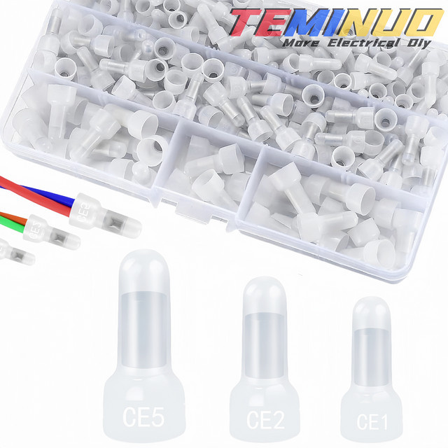 TEMINUO Crimpverbinder Set mit Nylon-Isolierkabelendkappen AWG 22-10 in 120, 150 oder 180 Stück - Bild 1