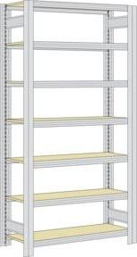 Regalwerk BERT Großfachregal Grundfeld in Weiß, H x B x T: 300 x 87,5 x 40 cm - Bild 1