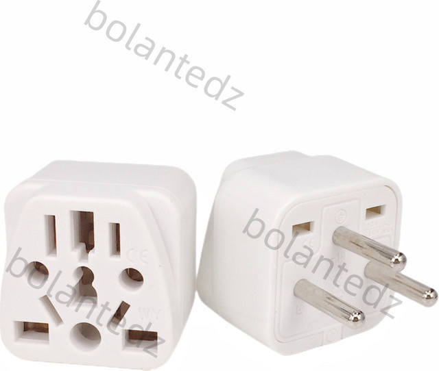 Bolantedz Universal Reiseadapter für Israel, 3-polig, EU, Euro, AU, USA, UK auf IL, weiß, 10 A - Bild 1