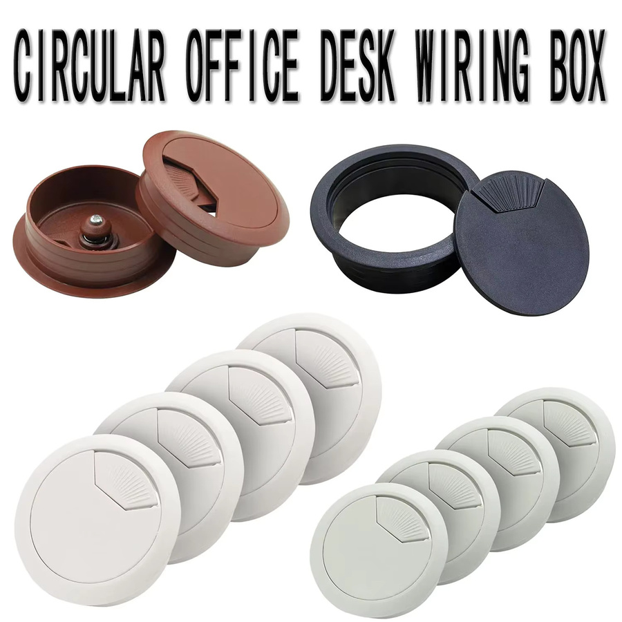 Kabeldurchlass Schreibtisch Kabelorganizer für Büro und Tisch in Braun aus Kunststoff - Bild 2
