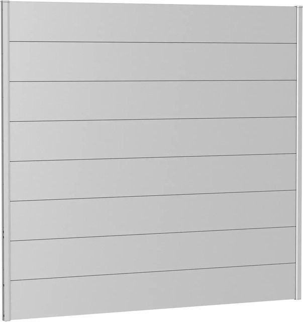 Biohort Wandpaneel Sichtschutz aus feuerverzinktem und lackiertem Stahlblech, Silber-Metallic, B: 200 cm, H: 182 cm - Bild 1