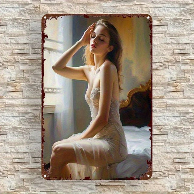 HELLOYOUNG Vintage-Wandkunst aus Metall in Multicolour, Retro-Szenenmalerei als Wanddekoration für dein Heim oder Büro, B/H: 20,3 x 30,5 cm - Bild 1