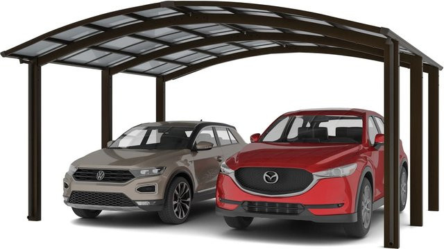 Ximax Doppelcarport Portoforte-110 in Braun mit Regenrinne und Pfostenankern, Breite: 542,3 cm, Tiefe: 495,4 cm - Bild 1