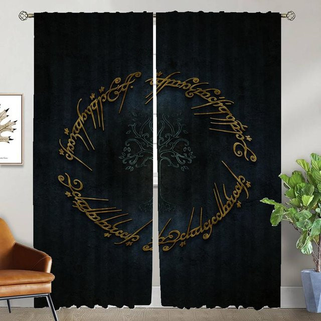 Der Herr der Ringe Anti-Mücken-Vorhänge aus Tüll, 2er-Set, Schwarz, B: 60 cm, H: 90 cm - Bild 1