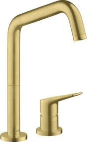 Hansgrohe Axor Citterio M 2-Loch-Spültisch-Einhebelmischer mit Schwenkauslauf in Brushed Brass - Bild 1