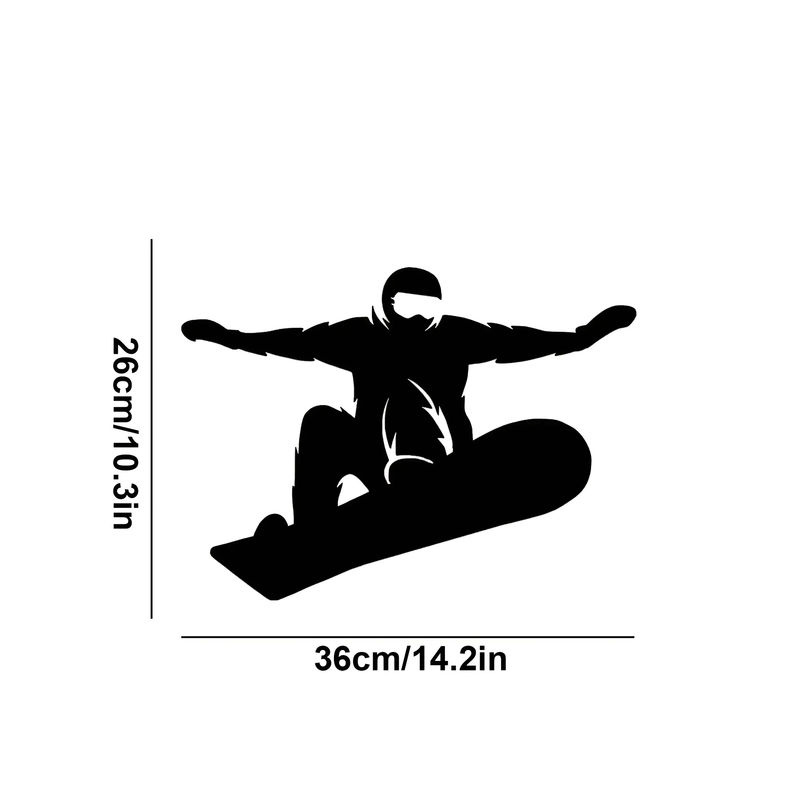 HELLOYOUNG Metall Wanddekoration Snowboarder in Schwarz - Bild 2