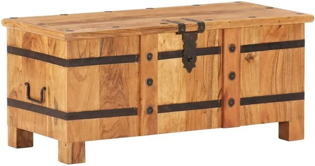vidaXL Truhe aus Akazienholz in Dunkelbraun, B/T/H: 90 x 40 x 40 cm - Bild 1