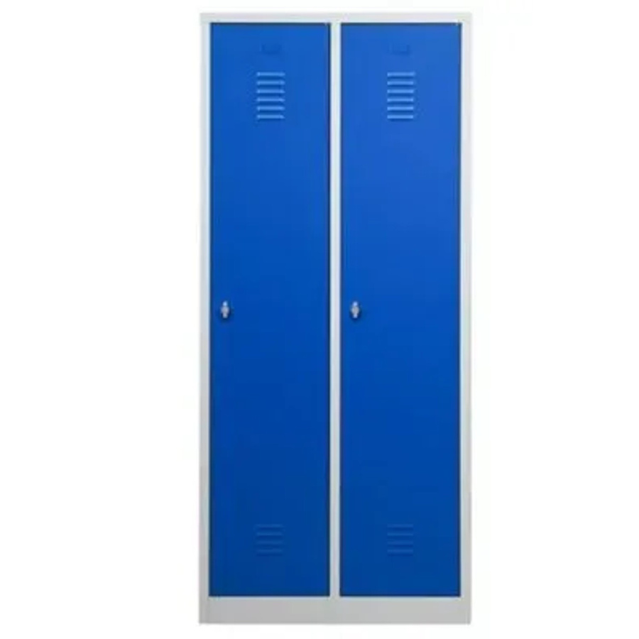 PROREGAL Garderobenspind Camel 2-Fach mit Pro-Aufteilung und Vorhängeschloss, Farbe: Grau-Blau, H x B x T: 180 x 80 x 50 cm - Bild 2