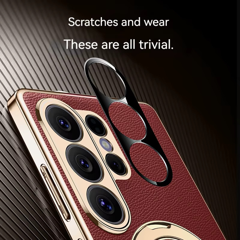 Magnetische Business-Lederhülle für Samsung Galaxy S26 Ultra in Schwarz mit Metallhalterung und kabelloser Ladefunktion - Bild 3