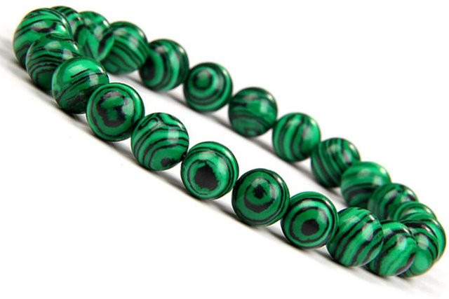 Armband Malachit, grüne Perlen, Unisex - Bild 1