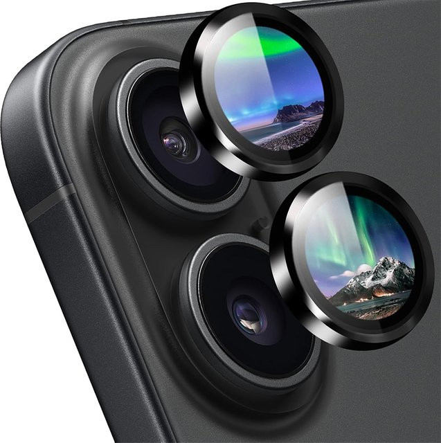 NYFundas Kameraobjektivschutz aus gehärtetem Glas für iPhone 16 E, 16e, 15 Pro Max, 14 Plus, 13 Mini, 12, 11 - Bild 1