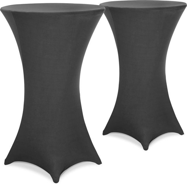 2er-Set Stehtischhusse Anthrazit Ø 60 cm aus elastischem Polyester-Elastan-Mix mit Detex® Ausrüstung - Bild 1