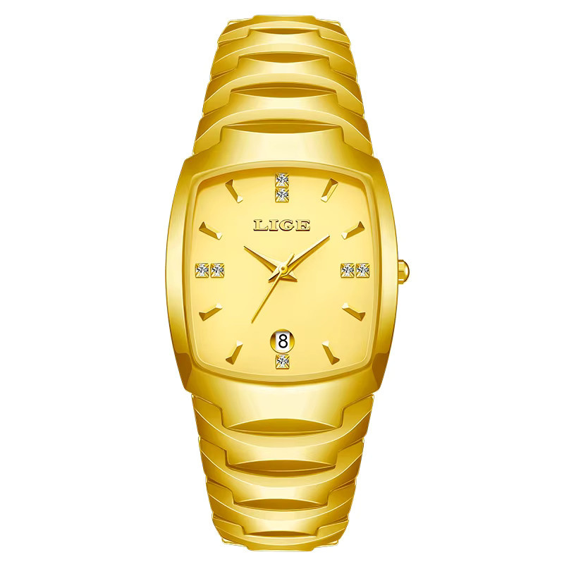 LIGE TOP Damenuhr, Keramik, Quarz, Gold, pink, Datum - Bild 6