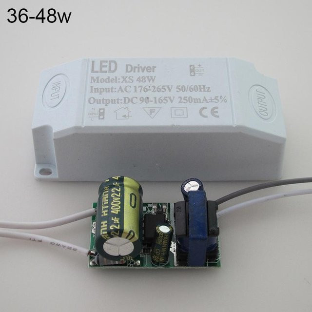 Neu Square Monochrome LED-Treiber mit Überhitzungsschutz, 36-48W, Weiß - Bild 1