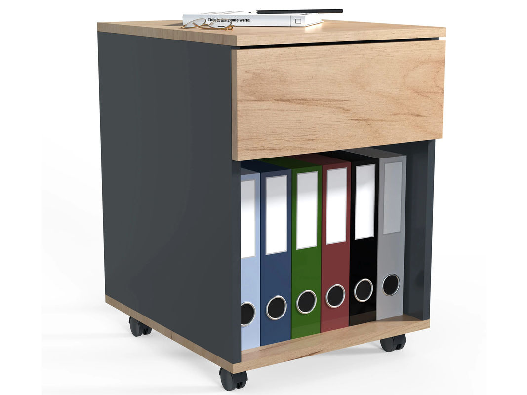 VCM Rollcontainer Dalosa in Anthrazit und Honig-Eiche mit Rollen, B/T/H: 39,0 x 45,0 x 55,0 cm - Bild 2
