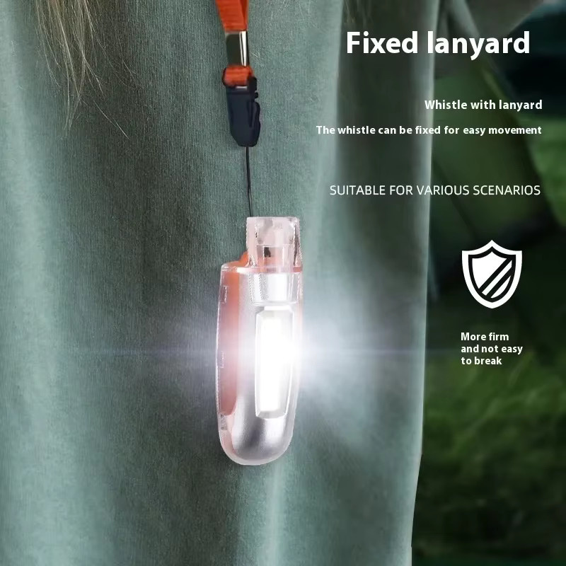 Heinast Notfall-Überlebenspfeife mit heller LED-Taschenlampe und USB-Ladefunktion als Schlüsselanhänger für Outdoor und Sicherheit - Bild 3