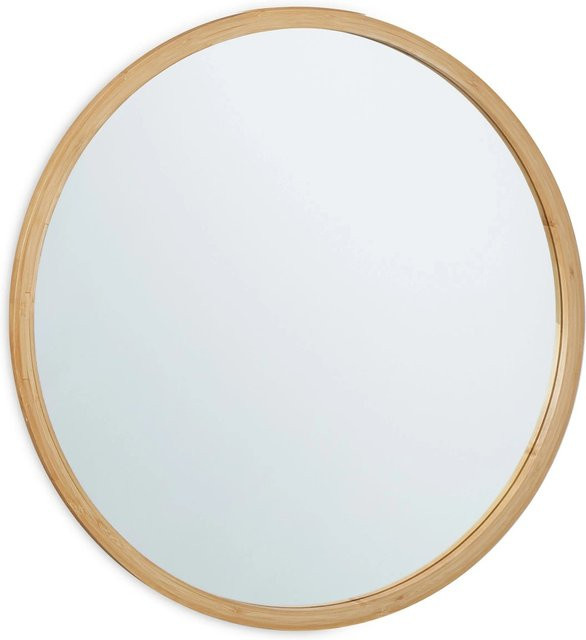 Relaxdays Wandspiegel rund aus Bambus und Glas in Natur, Durchmesser: 61 cm, Tiefe: 2 cm - Bild 1