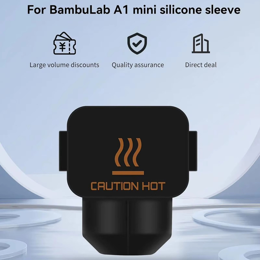 Qiilu 3er-Set Silikonsocken für BambuLab A1 Mini, Hitzebeständige Hot End Cover und Düsenisolationsabdeckung in Schwarz - Bild 5