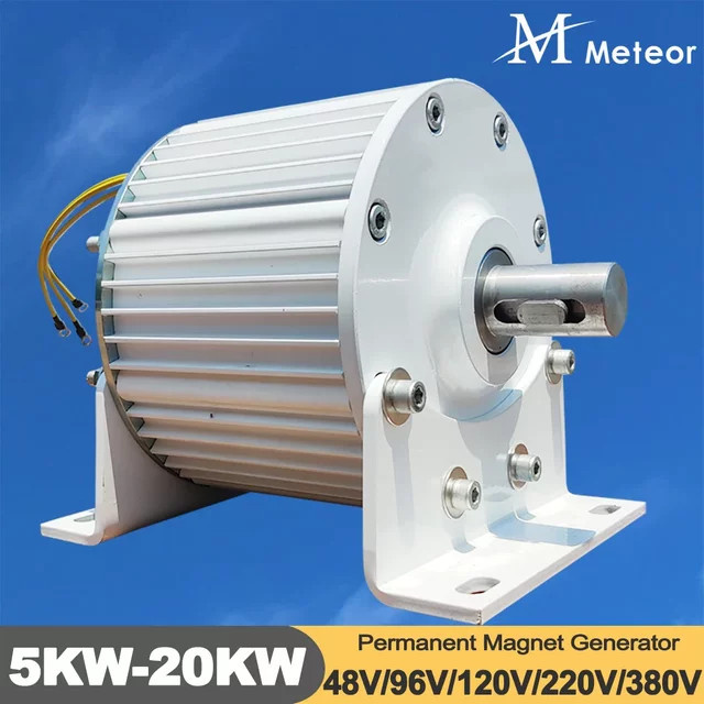 Elektrogenerator mit Permanentmagnet für Wasserturbinen, Niedrigdrehzahl-Generator mit Basis, verfügbar in 5KW, 10KW oder 20KW (48V, 96V, 120V, 220V) - Bild 1