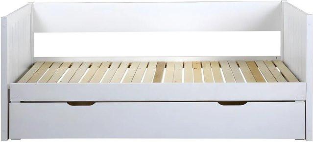 Vente-unique Sofabett Alfiero Weiß mit Ausziehfunktion und Armlehnen, B/T/H: 90 x 190 cm - Bild 1