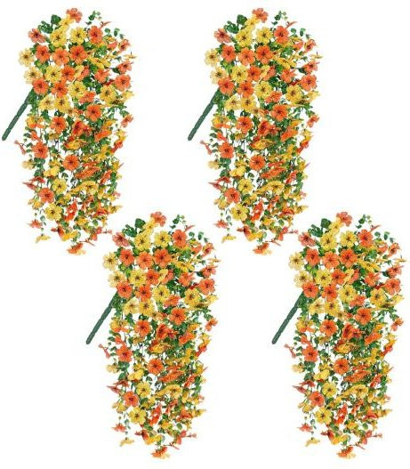 Künstliche Veilchenblume Puntos als Wandhänger aus Kunstseide, UV-beständig, Multicolor, 4 Stück - Bild 1