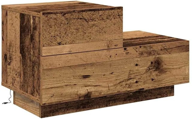 vidaXL Nachttisch aus Holzwerkstoff in Braun mit integrierter Beleuchtung, B/T/H: 70 x 36 x 40,5 cm - Bild 1